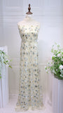 S22-336  bead embroidery  lace fabric high quality net lace fabric for wedding bridal  evening dress