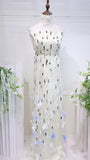 S23-254 bead embroidery  lace fabric high quality net lace fabric for wedding bridal  evening dress