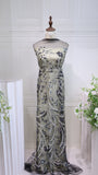 S23-375 bead embroidery  lace fabric high quality net lace fabric for wedding bridal  evening dress