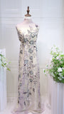 S23-385 bead embroidery  lace fabric high quality net lace fabric for wedding bridal  evening dress