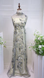 S23-385 bead embroidery  lace fabric high quality net lace fabric for wedding bridal  evening dress