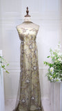 S24-014  bead embroidery  lace fabric high quality net lace fabric for wedding bridal  evening dress