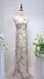 S24-014  bead embroidery  lace fabric high quality net lace fabric for wedding bridal  evening dress