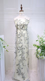 S24-014  bead embroidery  lace fabric high quality net lace fabric for wedding bridal  evening dress