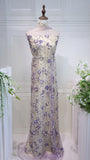 S24-44  bead embroidery  lace fabric high quality net lace fabric for wedding bridal  evening dress