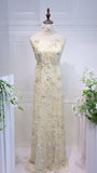 S24-44  bead embroidery  lace fabric high quality net lace fabric for wedding bridal  evening dress