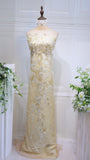 S24-76  bead embroidery  lace fabric high quality net lace fabric for wedding bridal  evening dress