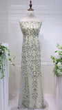 S24-136  bead embroidery  lace fabric high quality net lace fabric for wedding bridal  evening dress