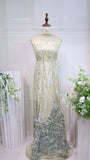 S203910  bead embroidery  lace fabric high quality net lace fabric for wedding bridal  evening dress