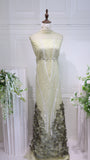 YC-382  3D flower bead embroidery  lace fabric high quality net lace fabric for wedding bridal  evening dress