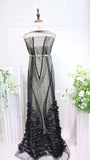 YC-382  3D flower bead embroidery  lace fabric high quality net lace fabric for wedding bridal  evening dress